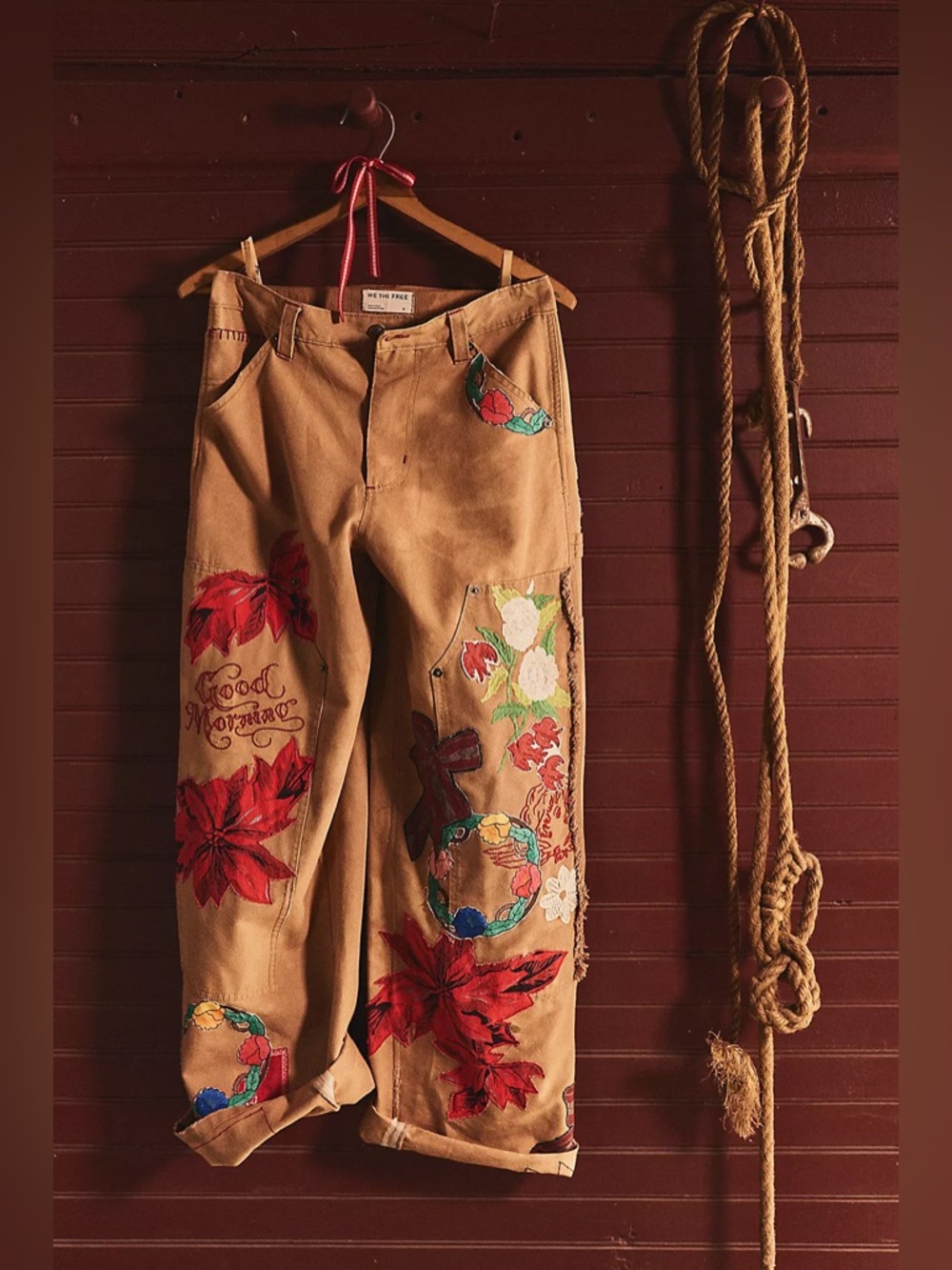 Free People We The Free Bright Time Embroidered Craft Pants - Picture 2 of 13